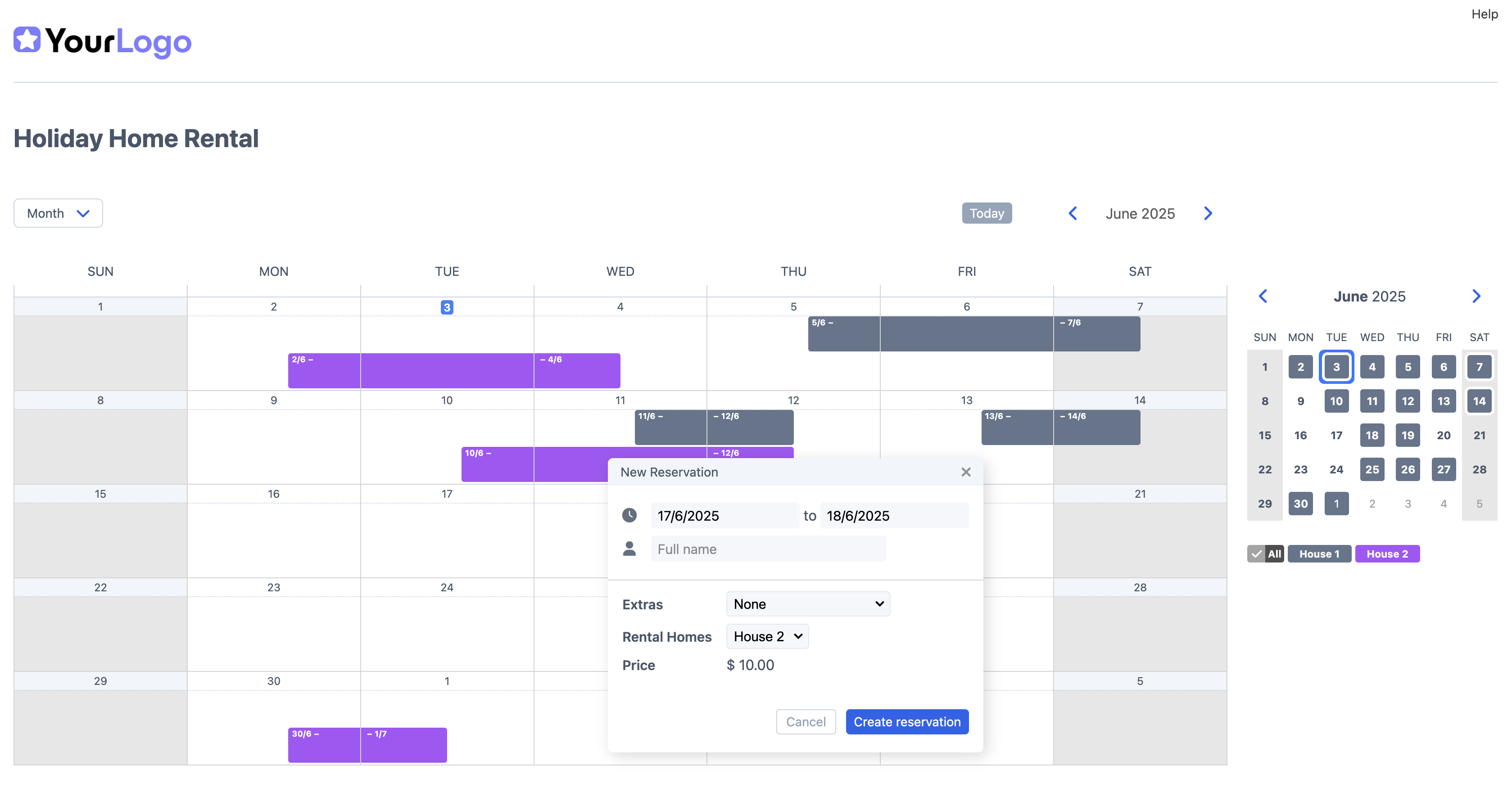 SuperSaaS Appointment Schedule - SuperSaaS - multiday reservation schedule