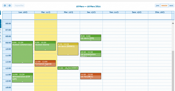 Agenda dans GRC Contact Agenda dans GRC Contact
