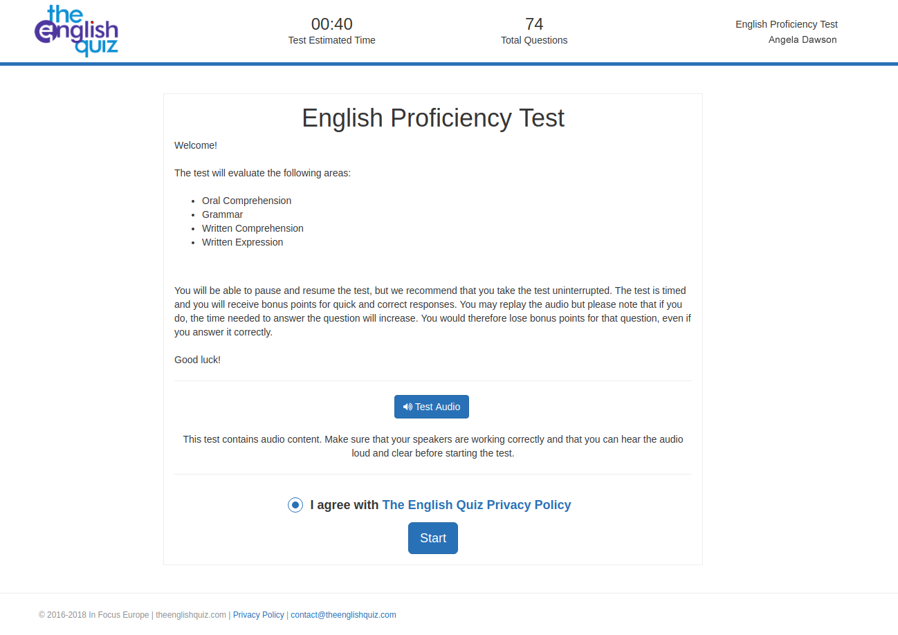 The English Quiz - Capture d'écran 7