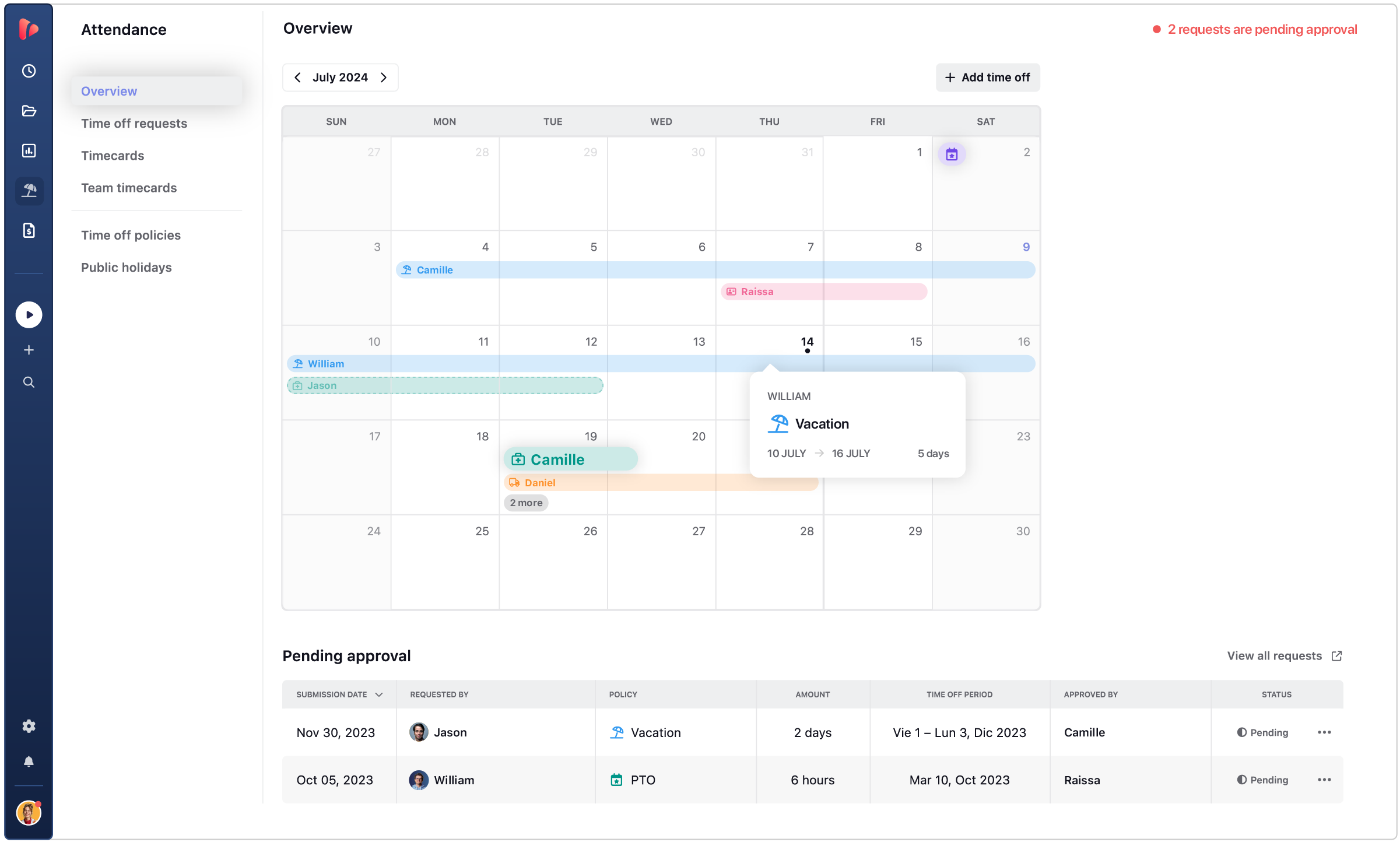 TrackingTime - Time off