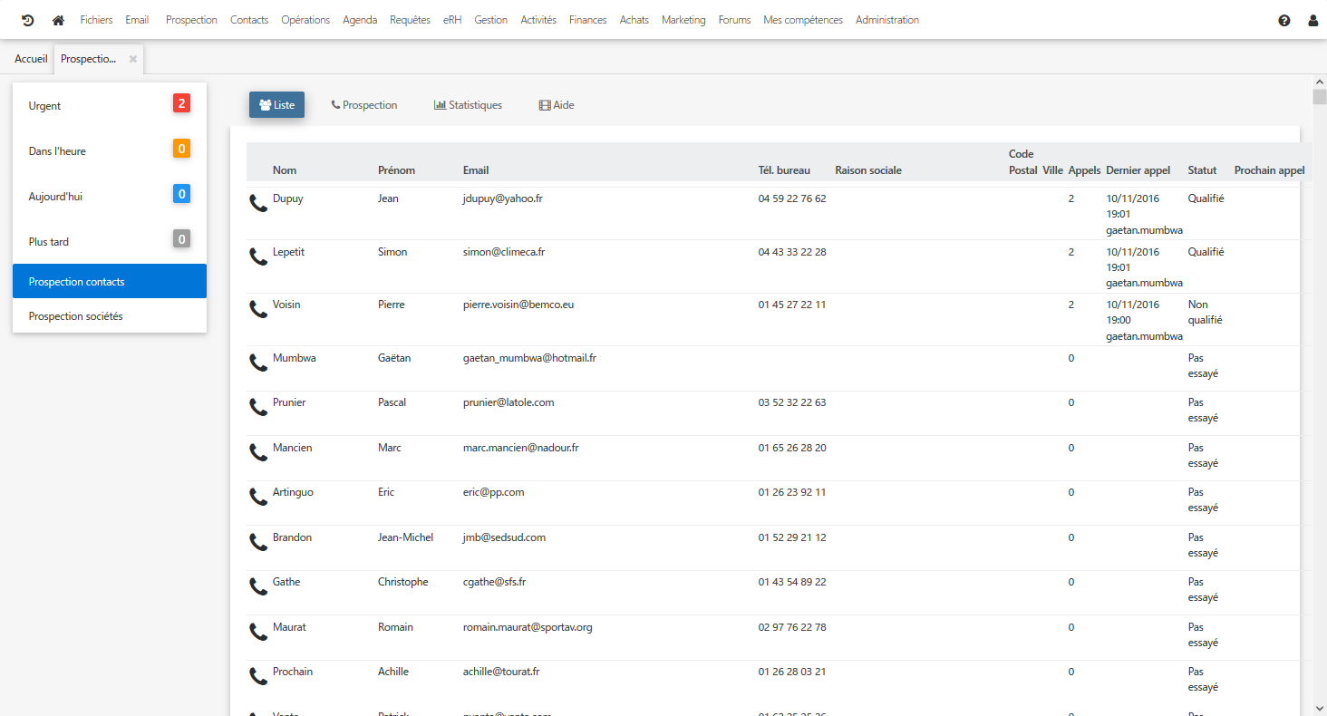 Liste de prospection Liste de prospection