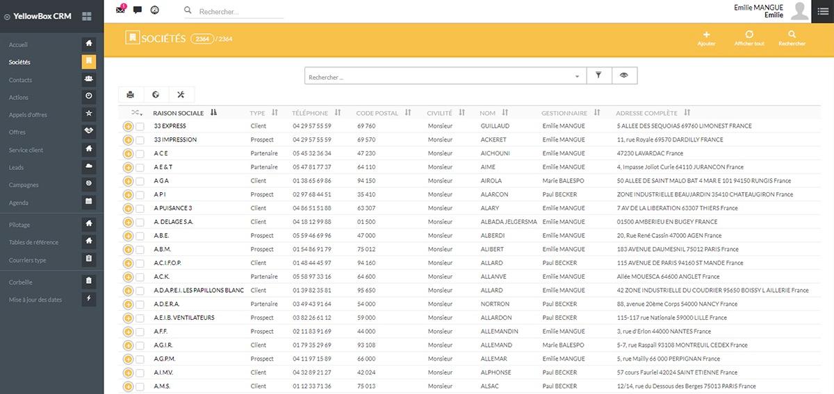 Yellowbox CRM : gérer ses clients et ses prospects Yellowbox CRM : gérer ses clients et ses prospects
