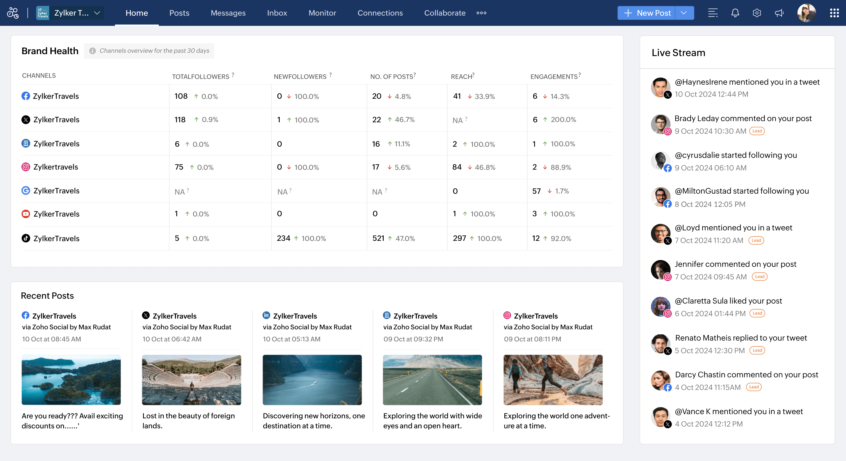Zoho Social screenshot