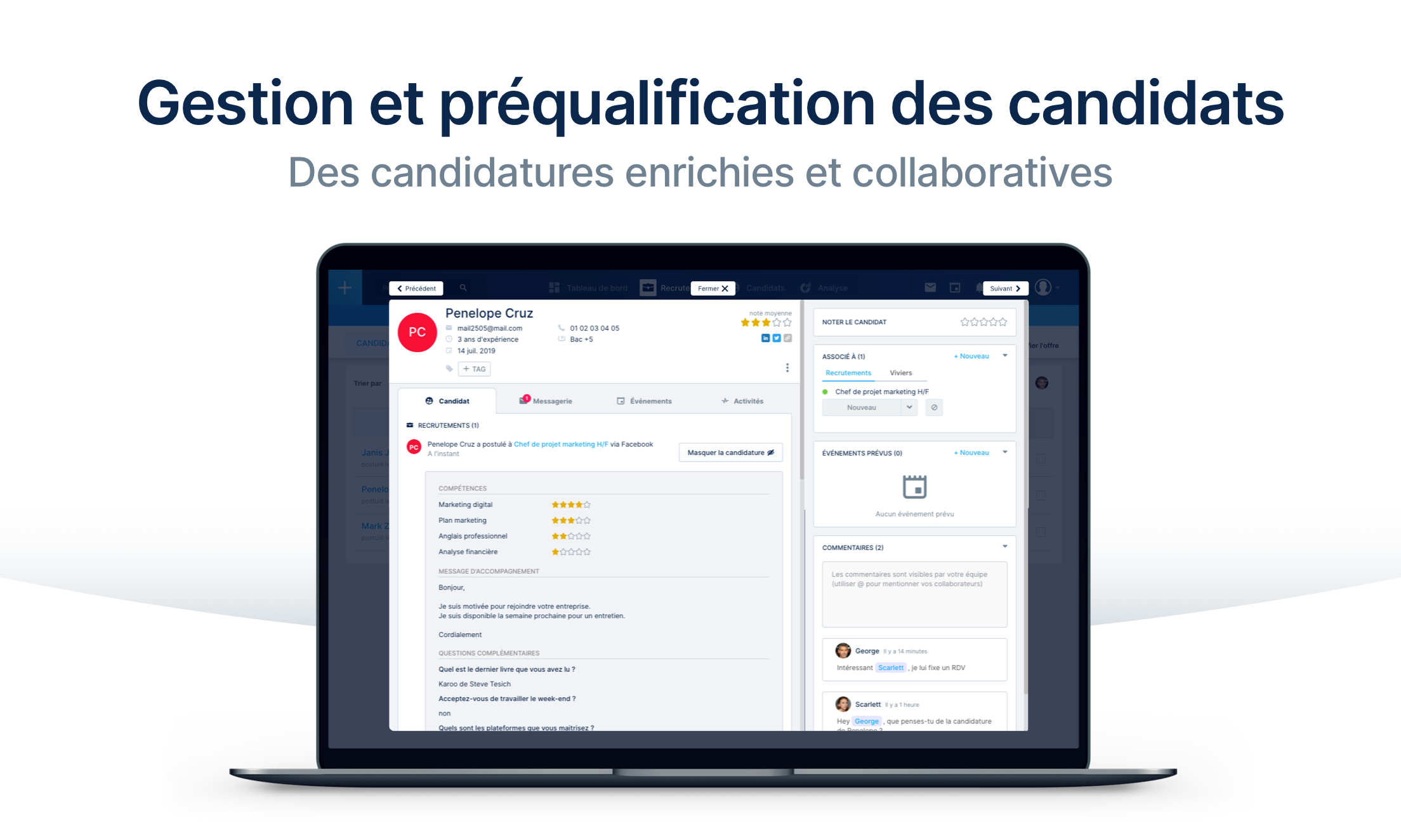 Fiche candidat - Recrutez en équipe Fiche candidat - Recrutez en équipe