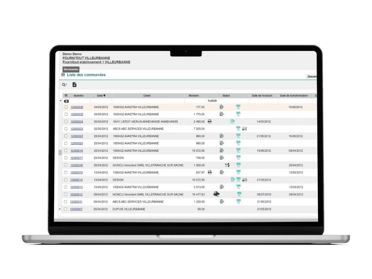 TRADE.EASY - Liste des commandes