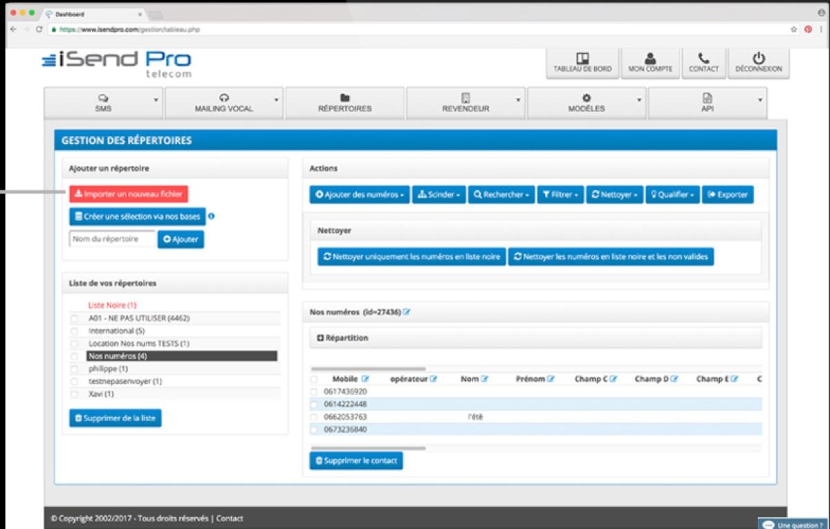 iSend Pro : import de fichiers iSend Pro : import de fichiers