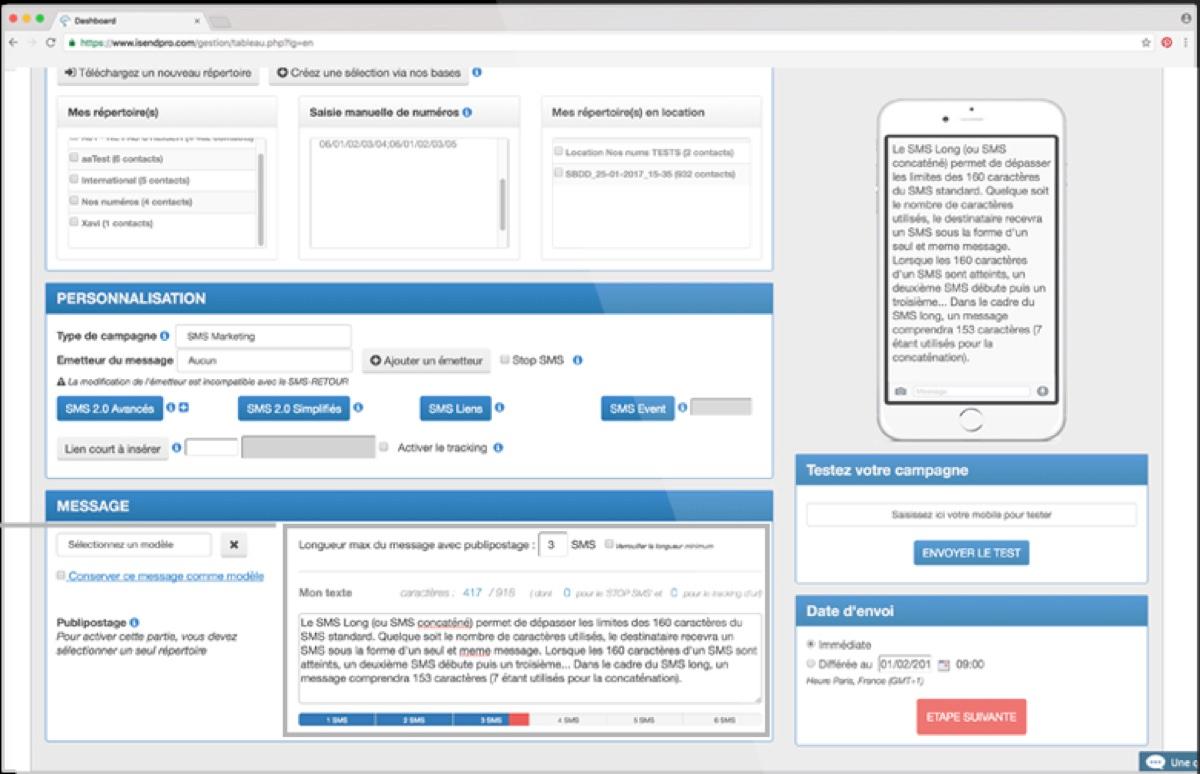 iSend Pro : gestion des SMS longs iSend Pro : gestion des SMS longs