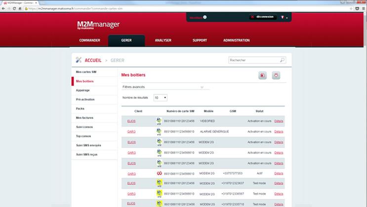 M2MManager : gestion des boîtiers M2MManager : gestion des boîtiers