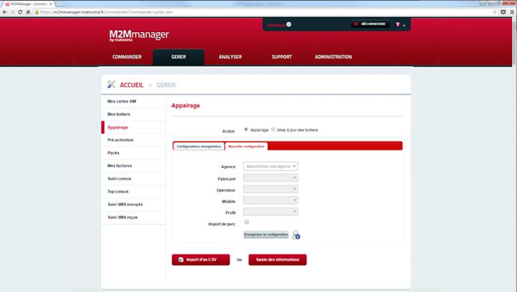 M2MManager : gestion des appairages M2MManager : gestion des appairages