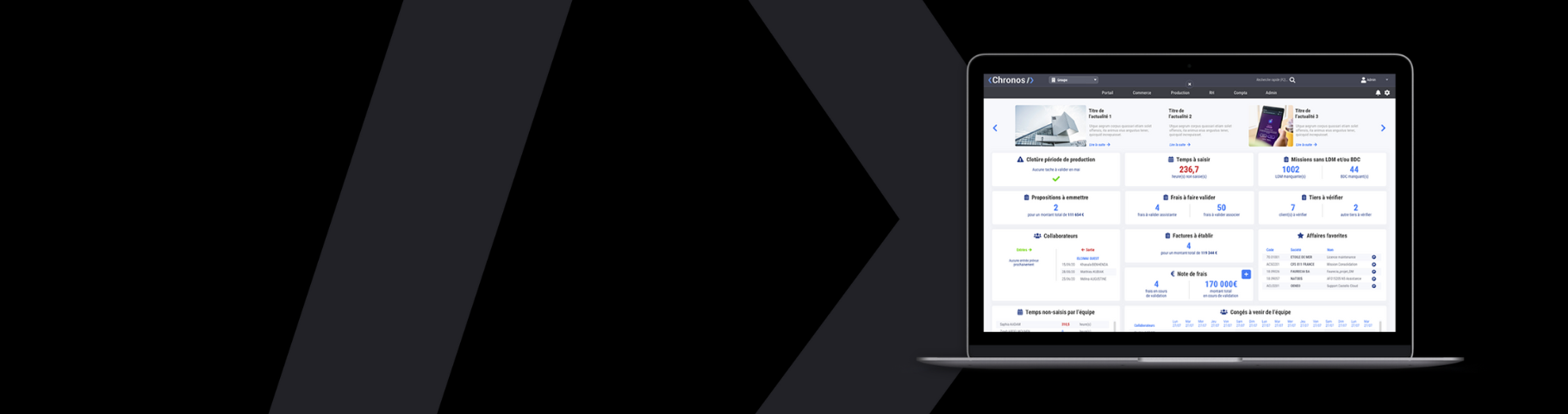Chronos : Logiciel ERP de gestion à l'affaire