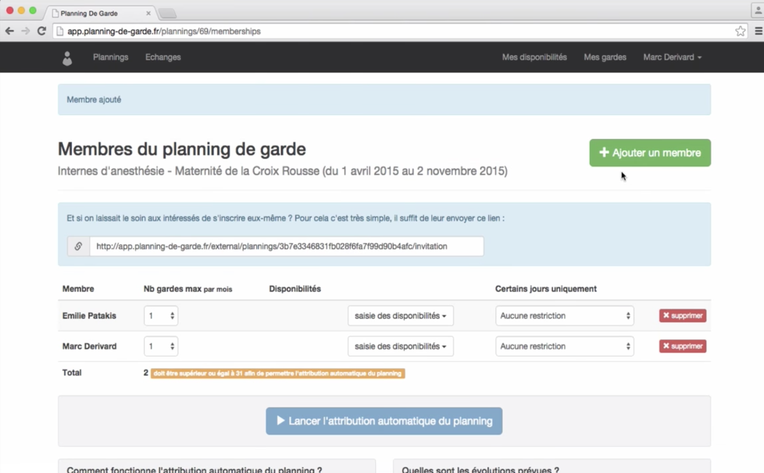 Planning de garde  logiciels tableau de garde et planning de services