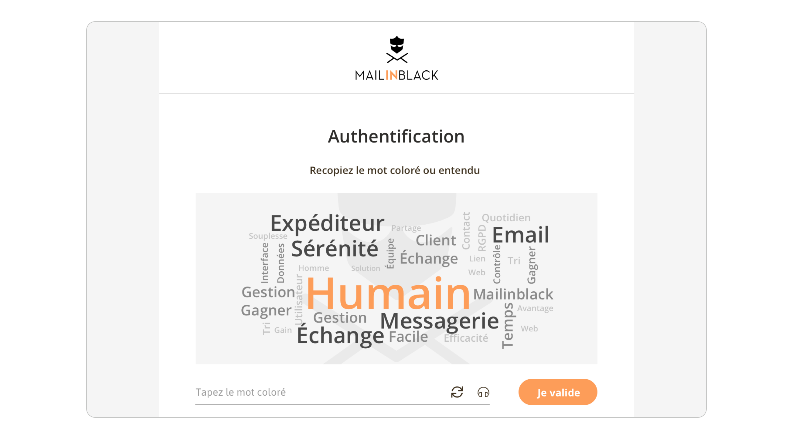 Mailinblack - Demande d'authentification - Protect