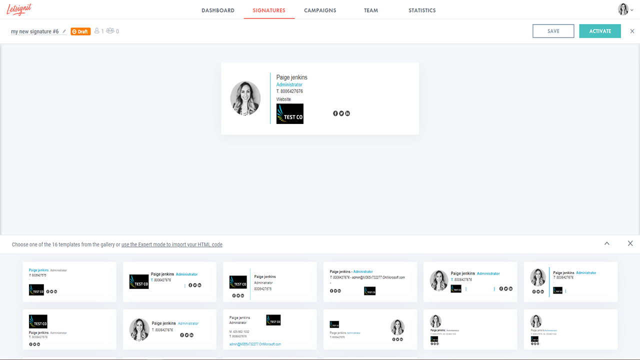 Letsignit - Signatures ready-to-use templates
