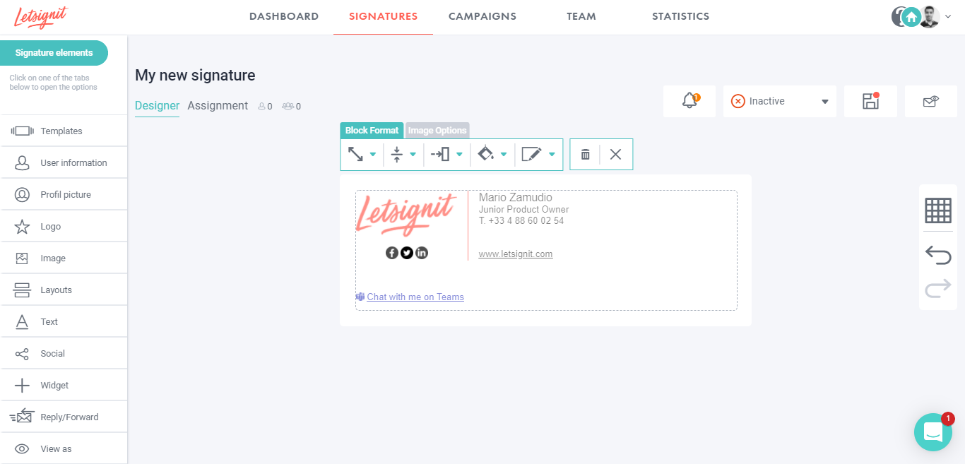 Letsignit screenshot