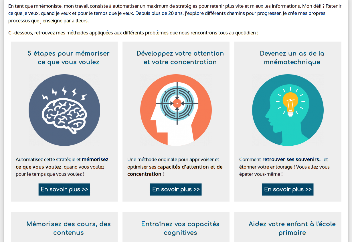 Formations mises en avant sur le site d'un formateur Formations mises en avant sur le site d'un formateur