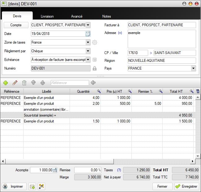 Gestion des devis, commandes, livraisons, factures Gestion des devis, commandes, livraisons, factures