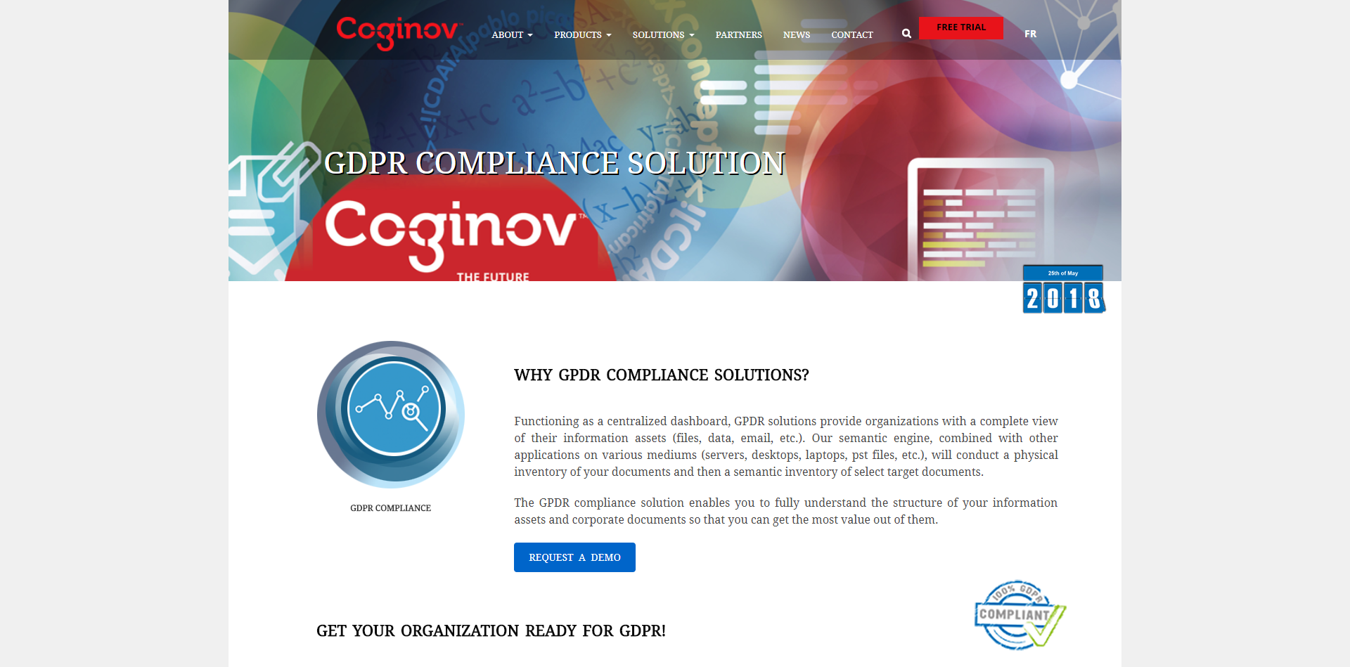 GDPR Compliance Solution page sur notre site web pour audit RGPD complet.