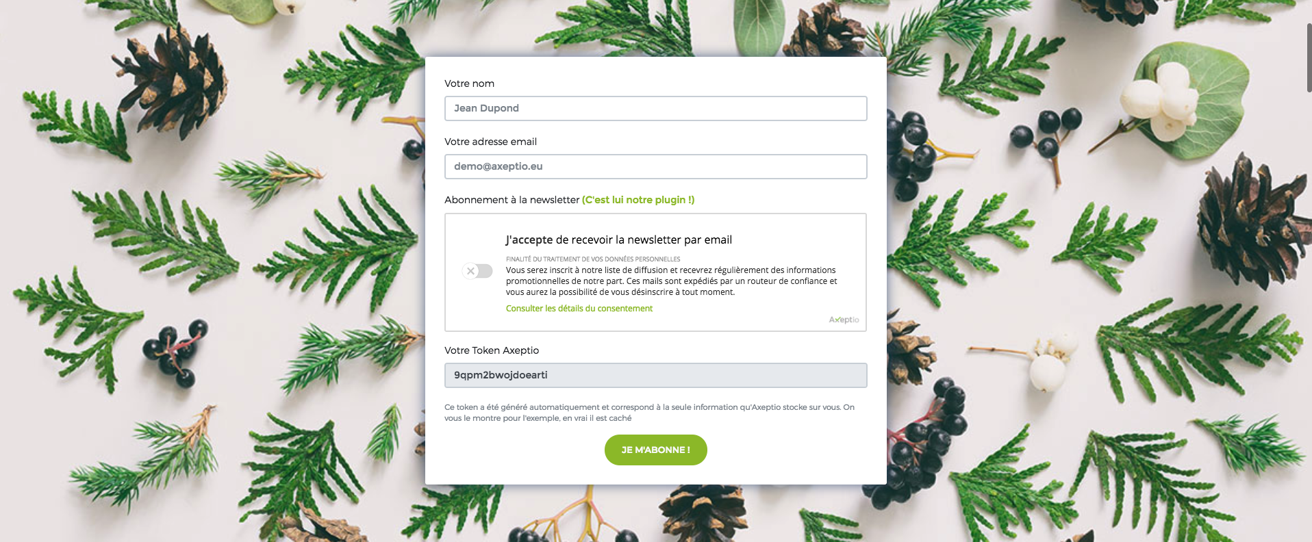 Le plugin Axeptio en action Le plugin Axeptio en action