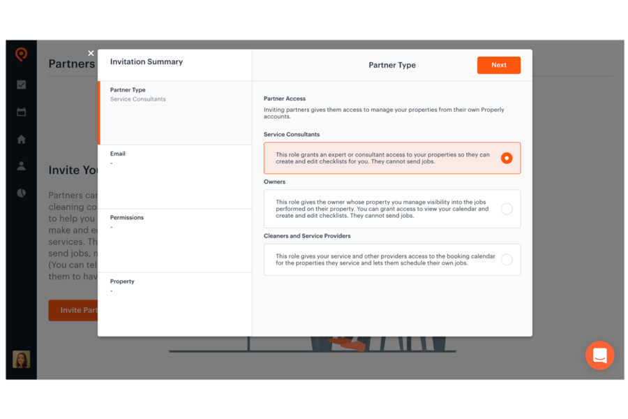 Collaboration tools to share access to your properties and job requests with your co-workers, partners, and cleaners