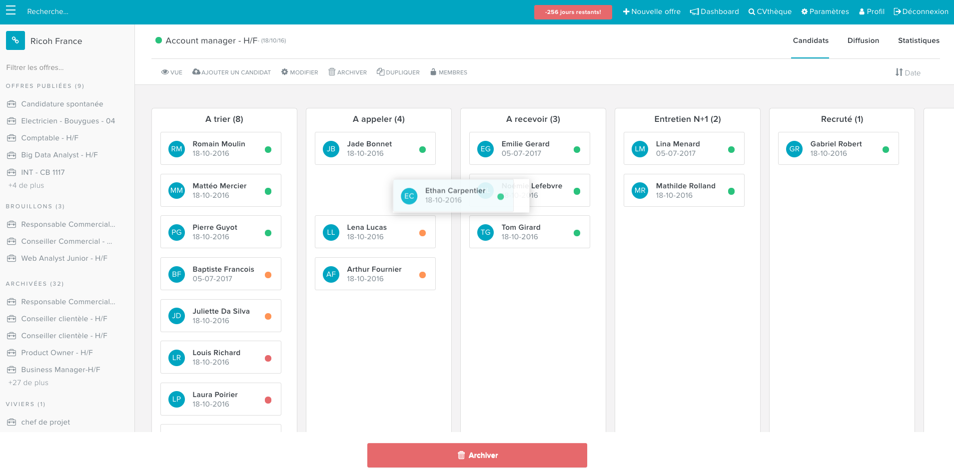 Gérer vos recrutements sur un process customisable Gérer vos recrutements sur un process customisable