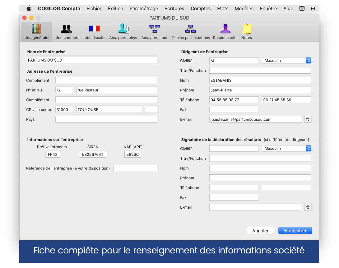 Fiche entreprise