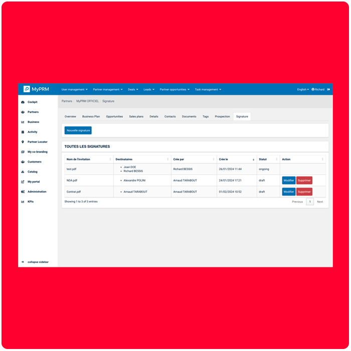 MyPRM - Une solution de signature électronique entièrement intégrée dans MyPRM