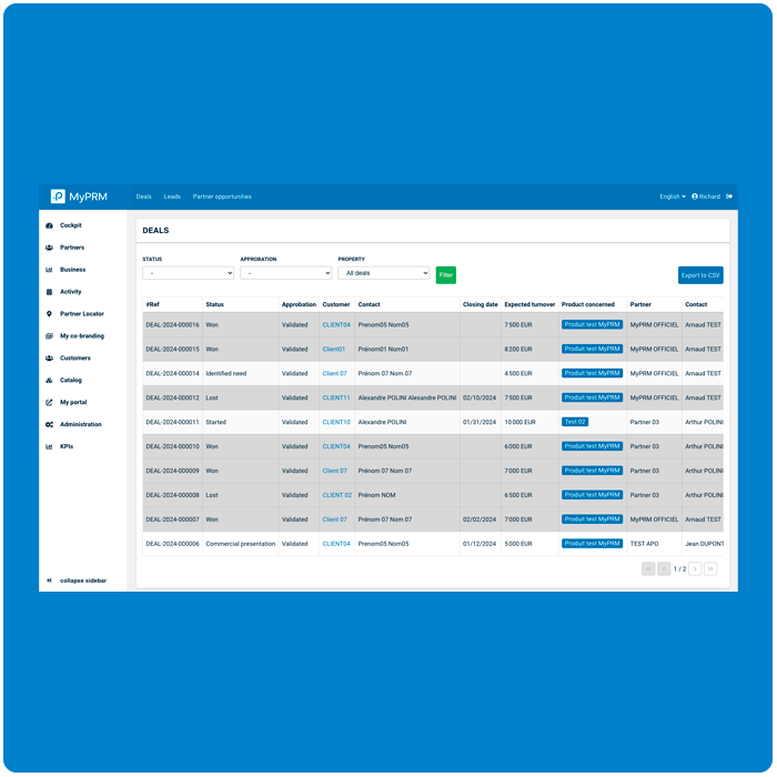 MyPRM - Gérez les opportunités commerciales.