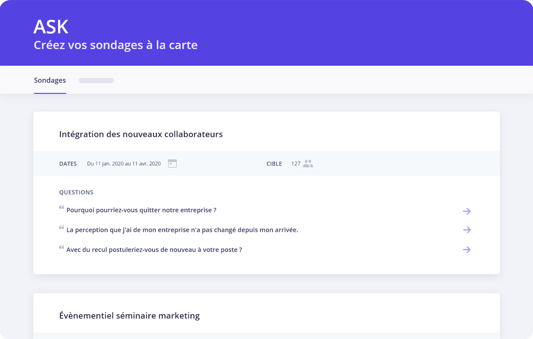 Ask : sondage sur demande
