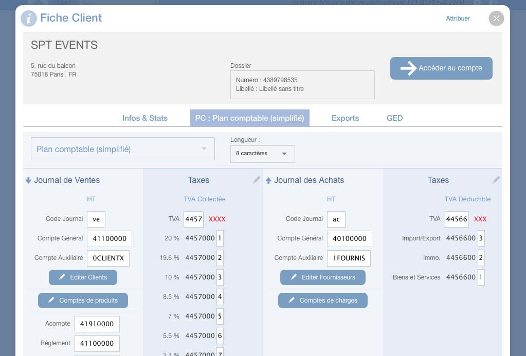Factomos Xpert - Le Plan comptable client.  (créez vos propres plans comptables et attribuez-les en un clic)