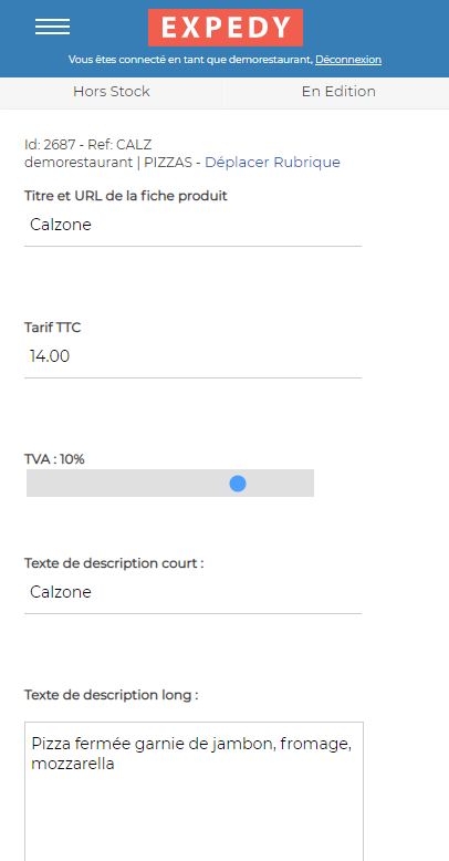 Expedy Shop-Screenshot Backoffice Expedy Shop-Screenshot Backoffice