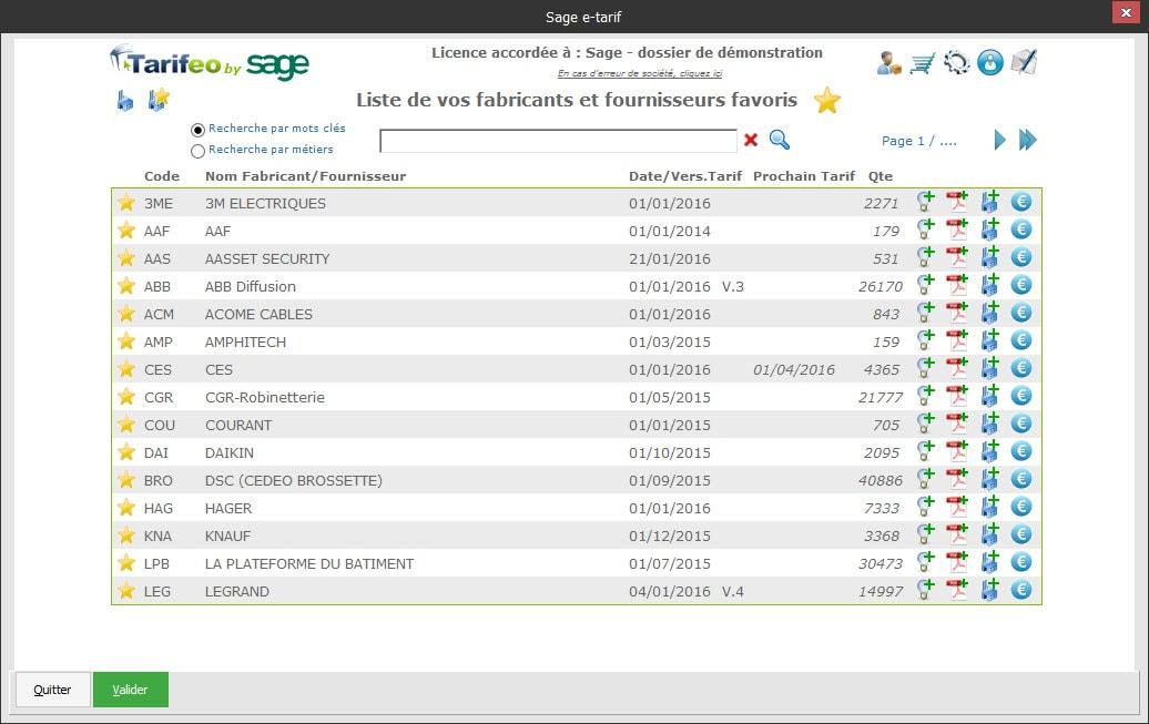 Prix et documentations de tarifs de plus de 700 fabricants, industriel et enseignes de distribution du BTP Prix et documentations de tarifs de plus de 700 fabricants, industriel et enseignes de distribution du BTP