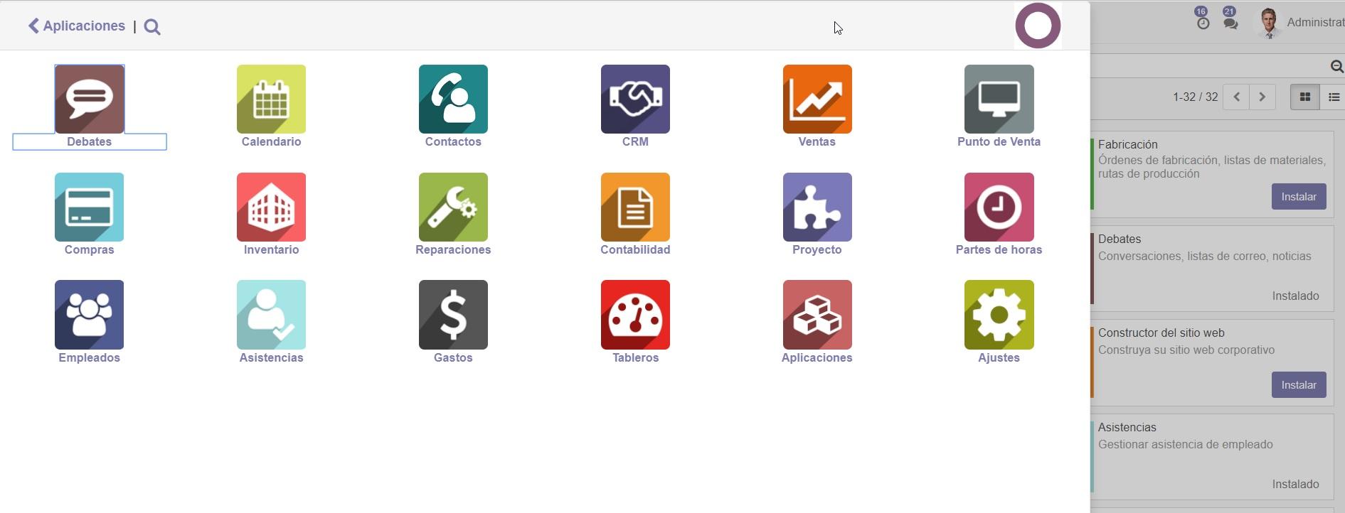 Algunas de los módulos instalados en Odoo.jpg Algunas de los módulos instalados en Odoo.jpg