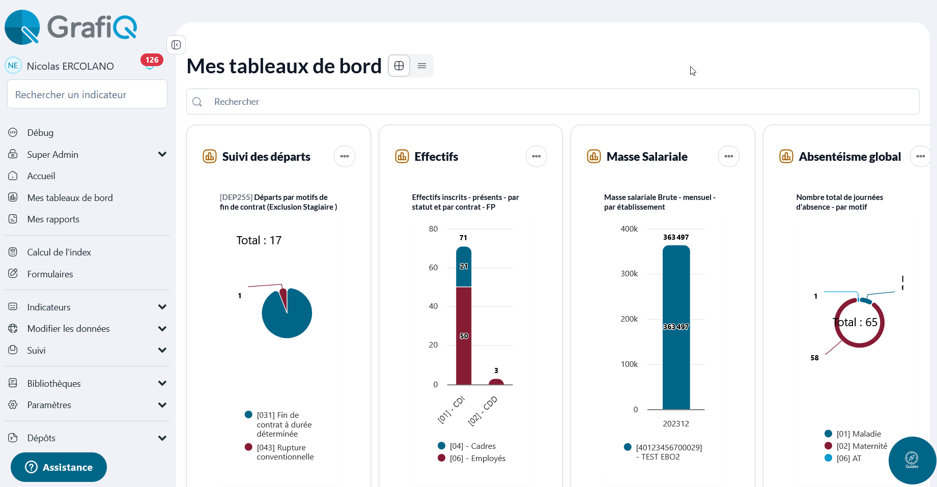 GrafiQ - BI RH - GrafiQ - Tableau de bord