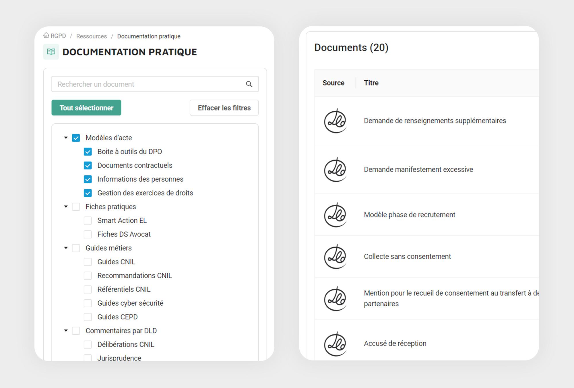 Data Legal Drive - Accédez à une bibliothèque en ligne référençant des templates clefs en main de modèles de clauses contractuelles et mentions légales