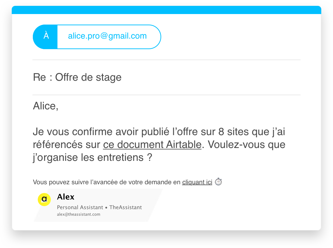 ...et vous notifie quand la demande est effectuée ! ...et vous notifie quand la demande est effectuée !