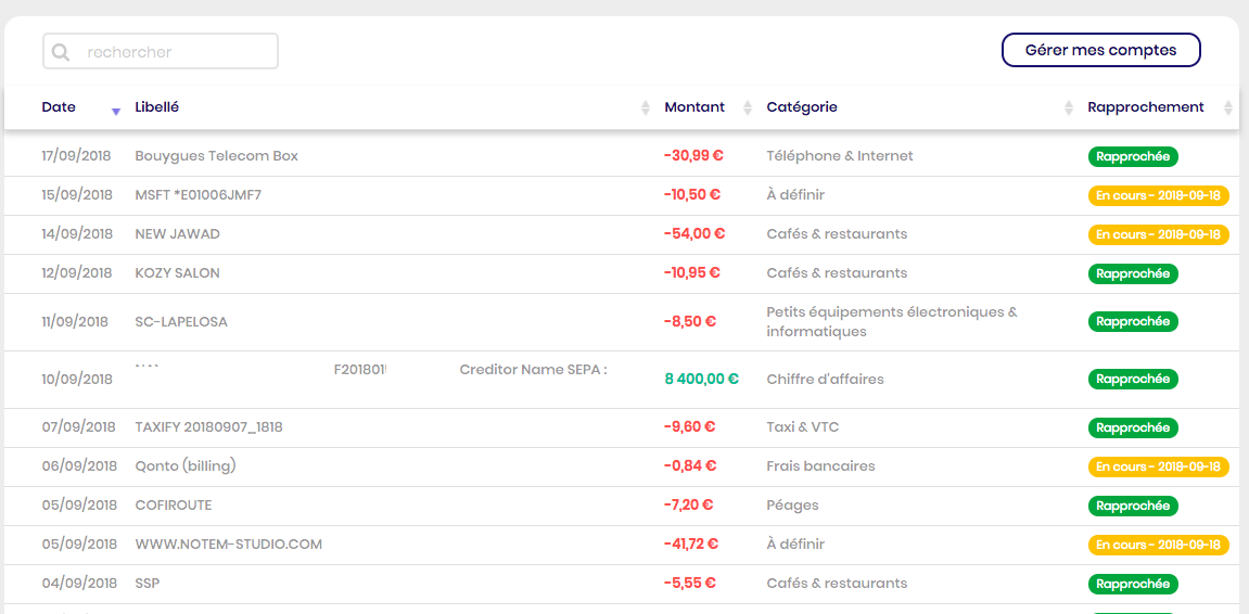 Matching des transactions bancaires Matching des transactions bancaires