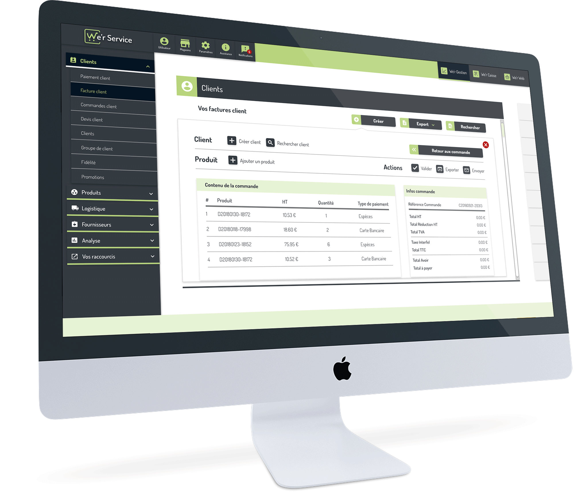 We'r Gestion, un logiciel ERP global et complet pour la gestion commerciale We'r Gestion, un logiciel ERP global et complet pour la gestion commerciale