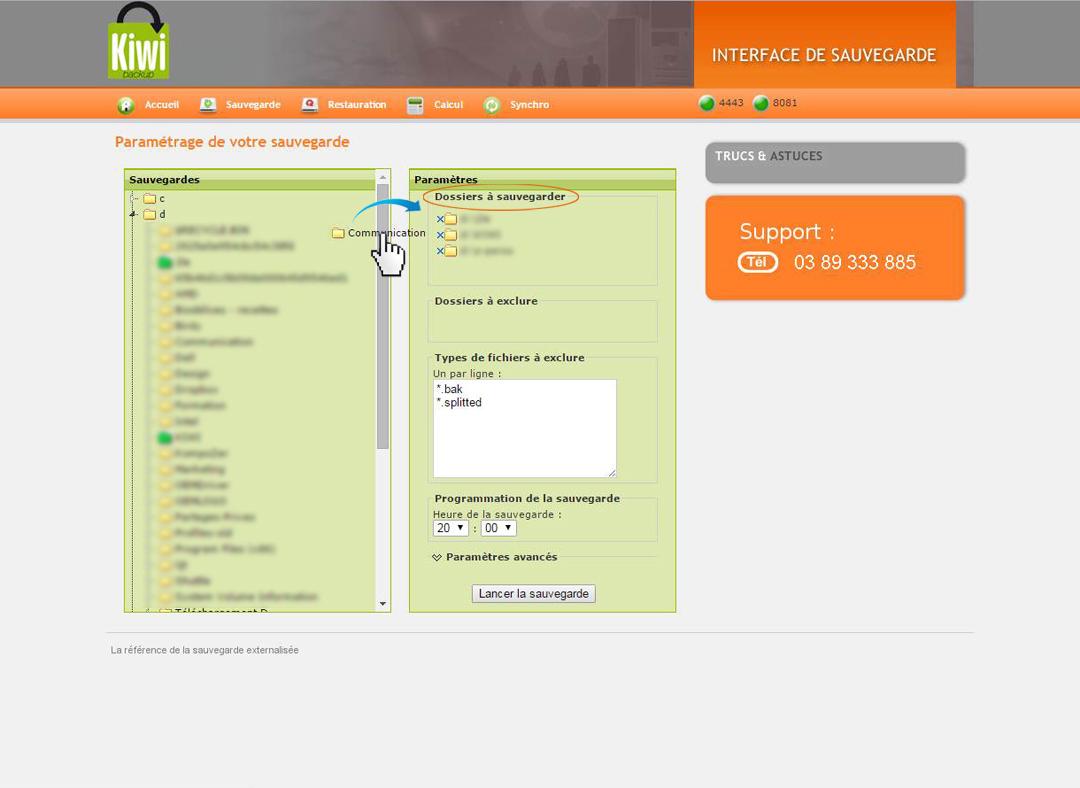 Kiwi Backup-01-Parametrage-sauvegarde-utilisateur