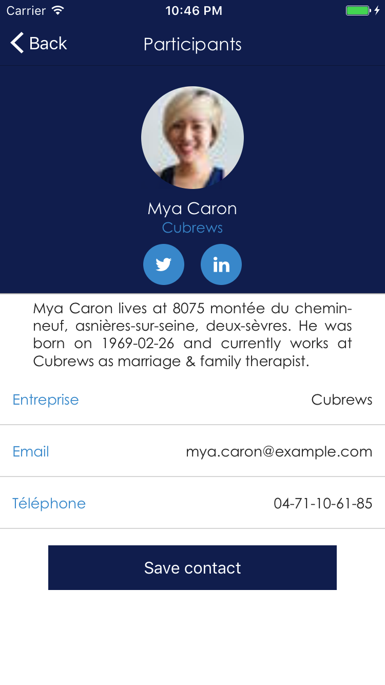 Fiche participant Fiche participant