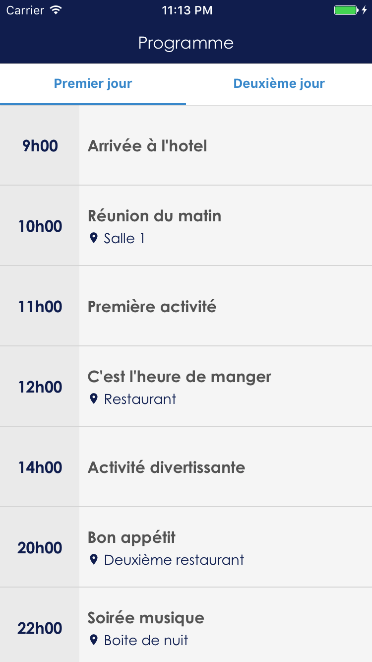 Programmes et agendas personnalisés et modifiables en temps réel depuis le back-office de Programmes et agendas personnalisés et modifiables en temps réel depuis le back-office de