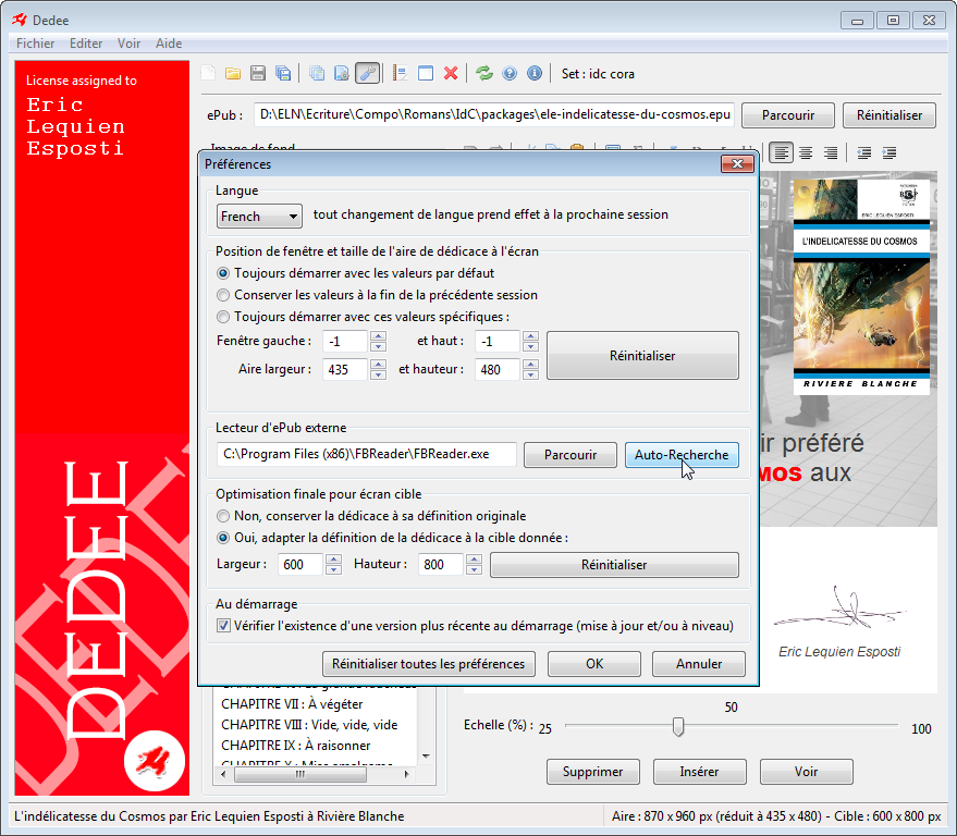 Configuration sous Windows Configuration sous Windows