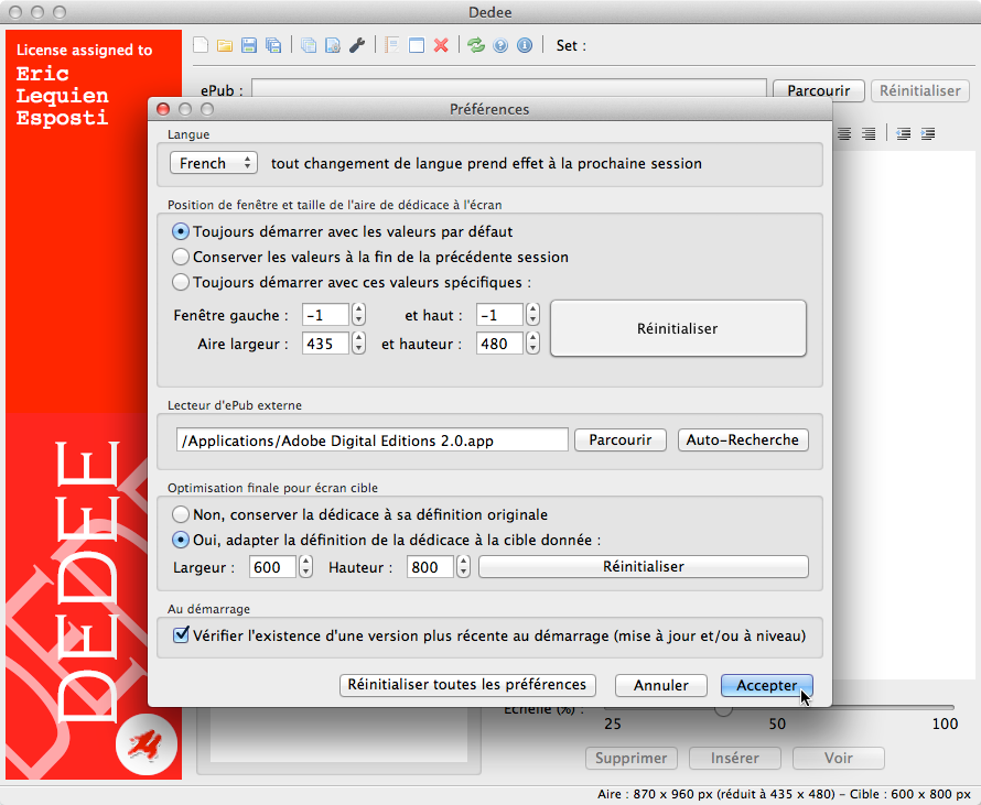 Configuration sous OS X et macOS Configuration sous OS X et macOS