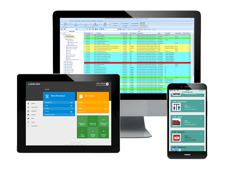 Xmaint sur ordinateurs, tablettes et smartphones Xmaint sur ordinateurs, tablettes et smartphones