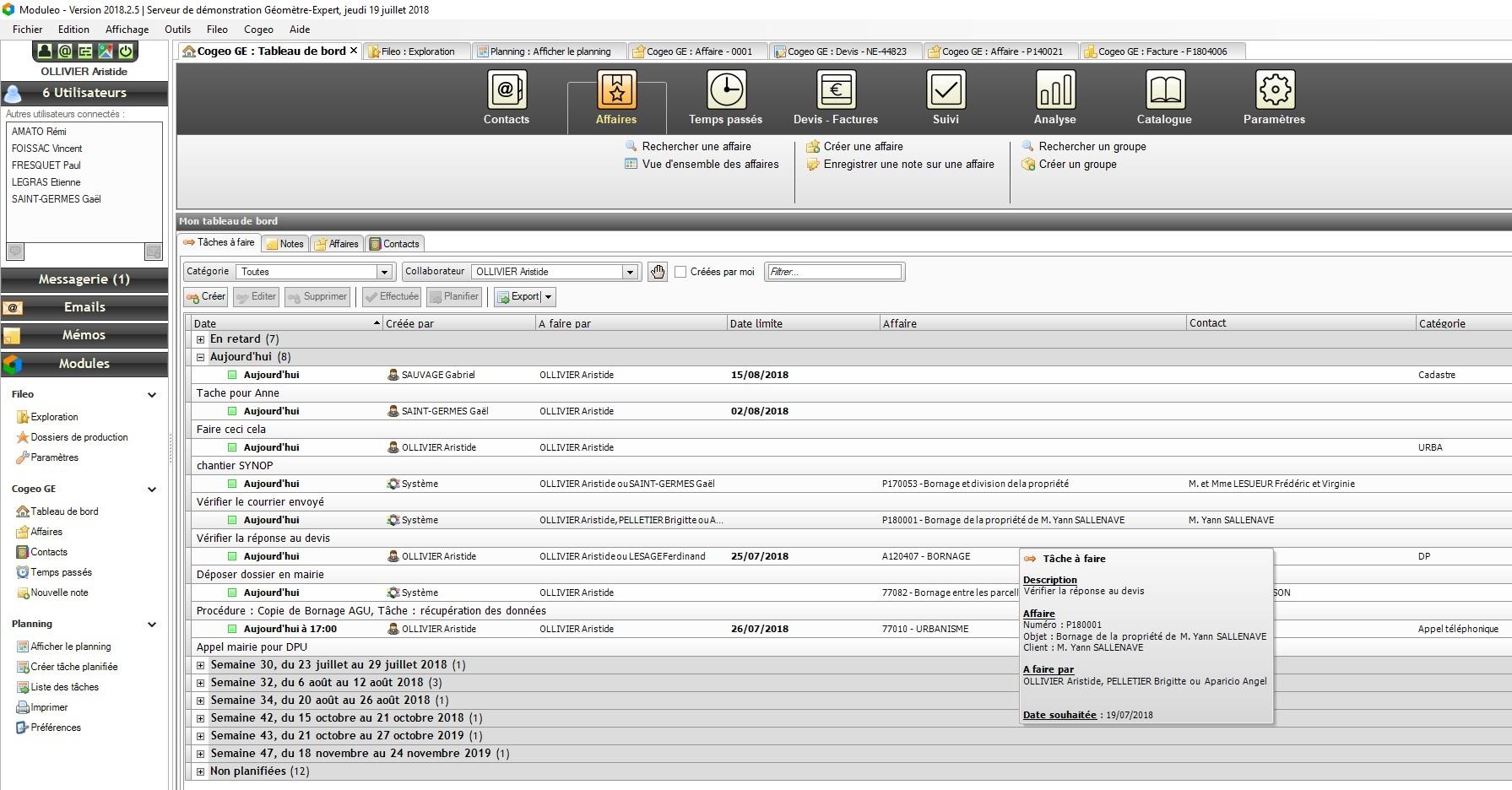 Interface principal de Moduleo Interface principal de Moduleo