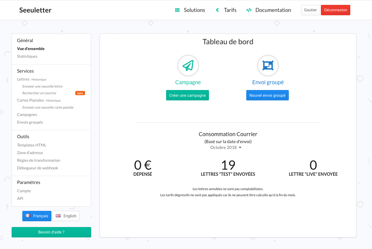 Suivez votre consommation de courrier