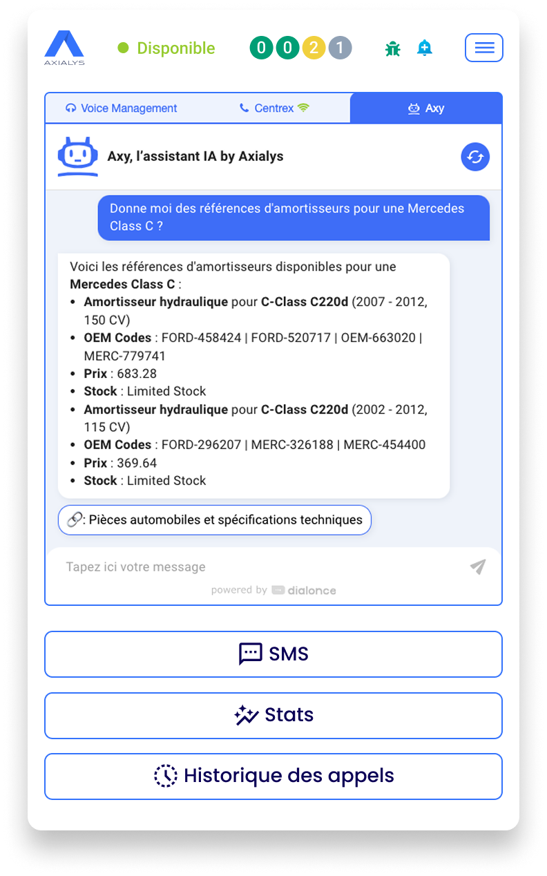 Axialys - Axy - chatbot IA du conseiller augmenté