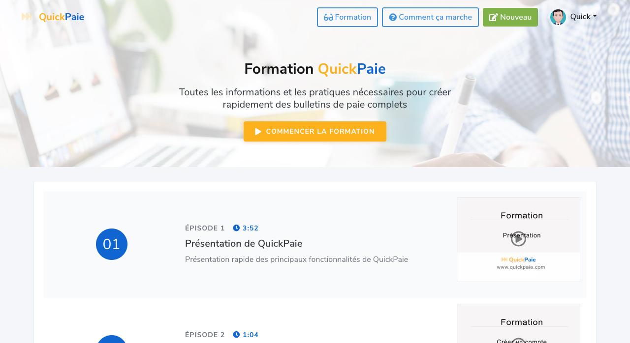 QuickPaie - Formation QuickPaie gratuite