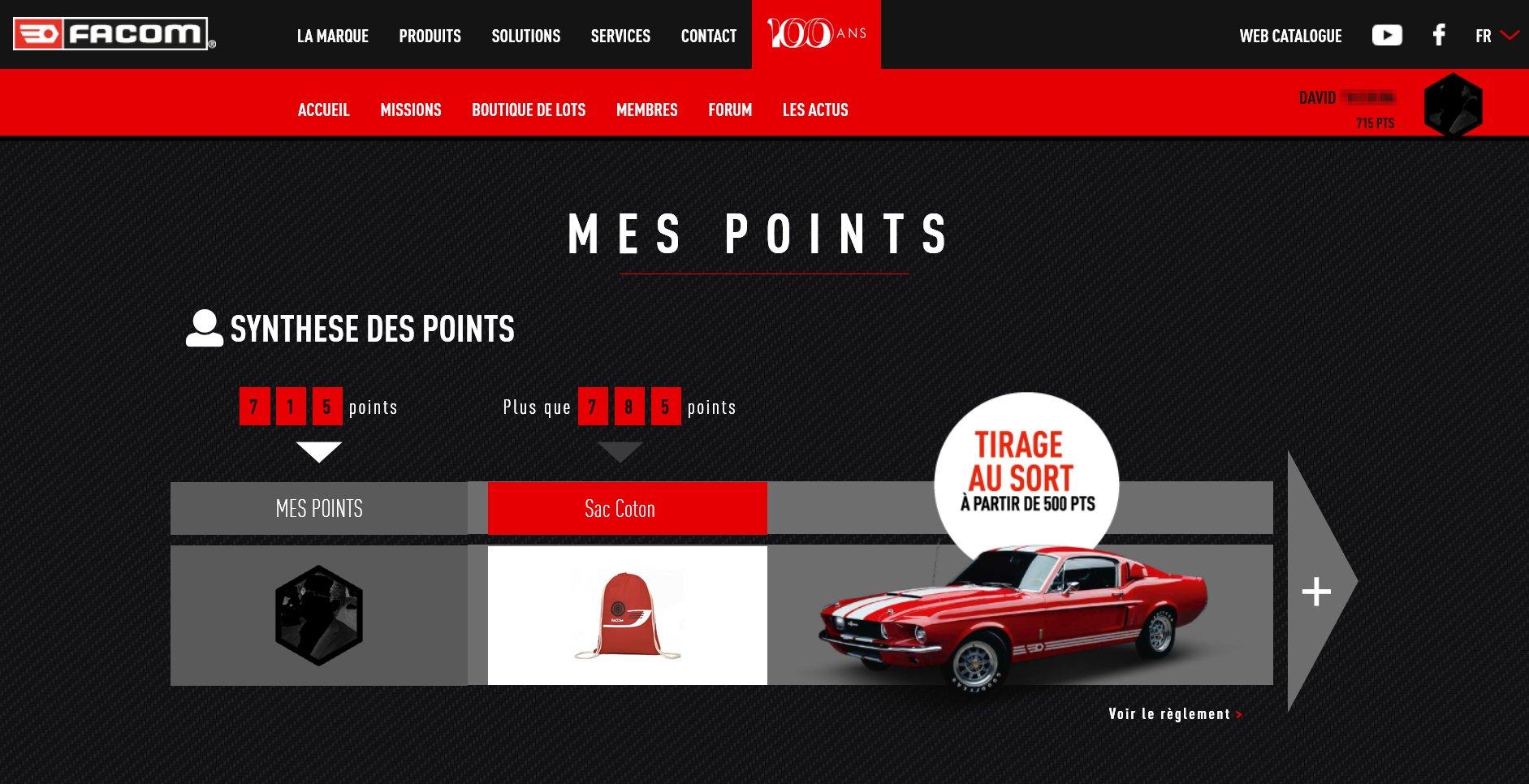 Exemple de la page utilisateur pour le programme FACOM by DigiReward. Exemple de la page utilisateur pour le programme FACOM by DigiReward.