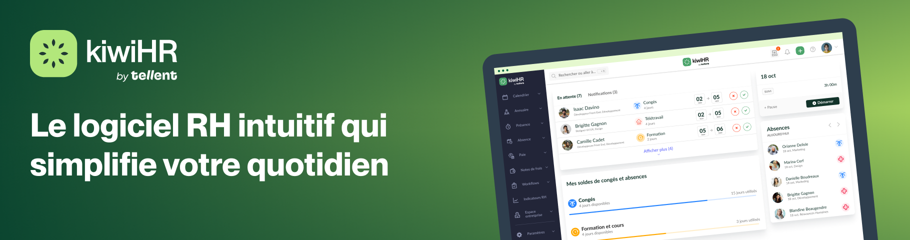 Avis kiwiHR by Tellent : Logiciel SIRH pour PME intuitif et collaboratif - Appvizer