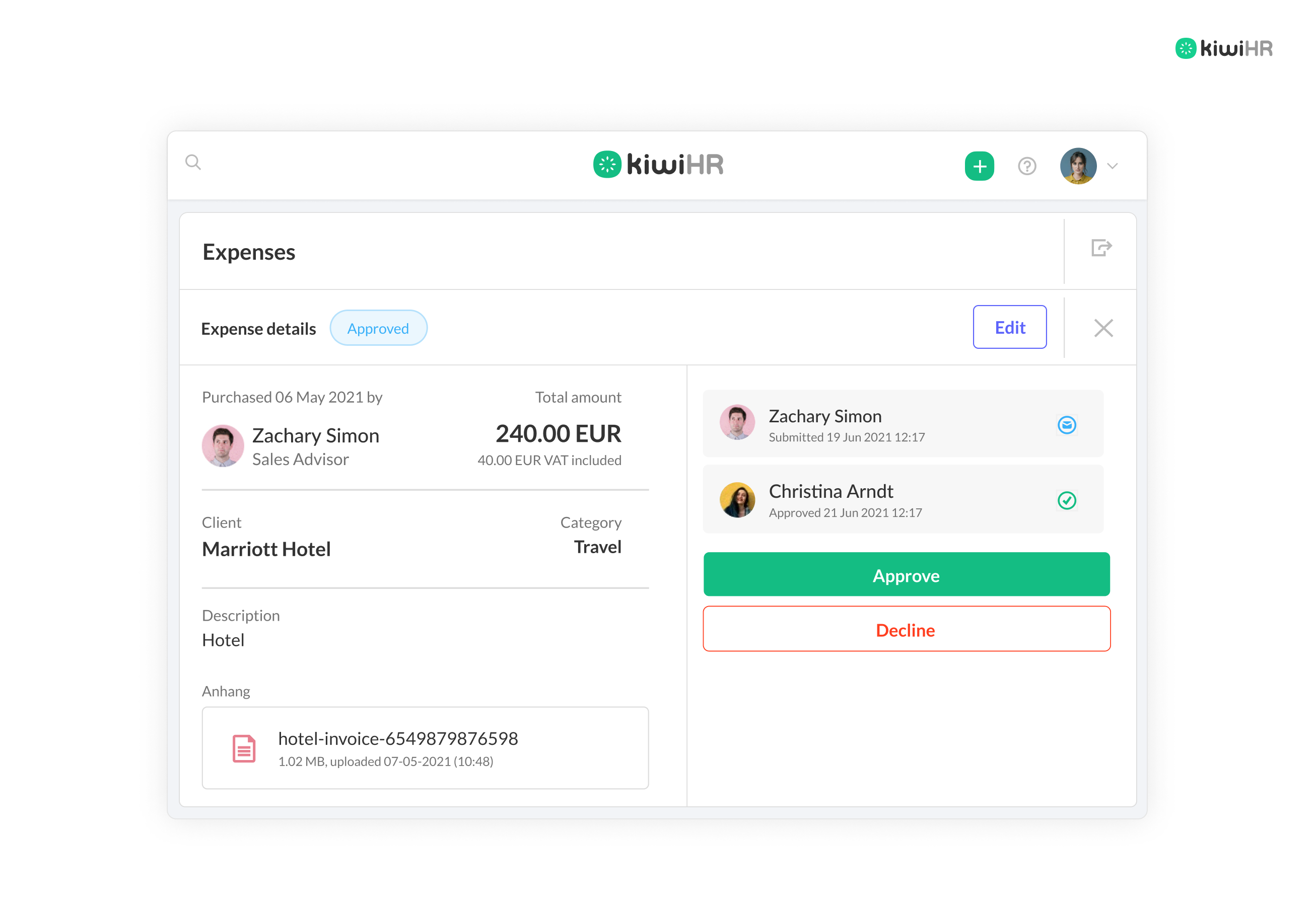 kiwiHR by Tellent - kiwiHR - Expenses Management